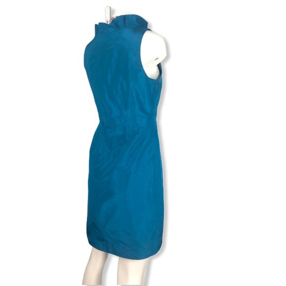 NWT Teal Silk Taffeta J. Crew Blakely Dress Sz 6 - Picture 4 of 8